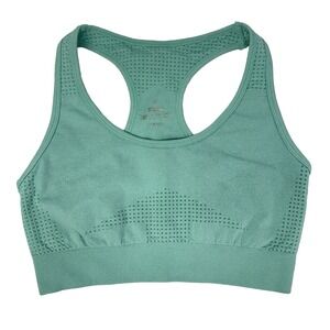 NVGTN Seamless Racer‎ Back Blue Green Sports Bra Small Athletic NO PADDING